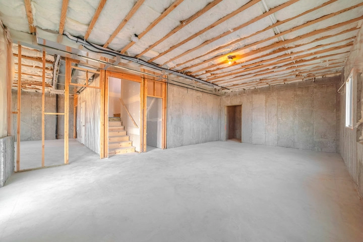 Comprehensive basement remodeling services creating a custom entertainment hub and home office